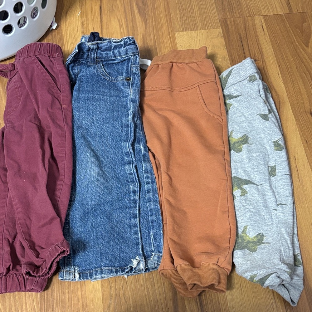 Boys 2t Kids' Assorted Bottoms Set - Denim, Maroon, Orange, Gray